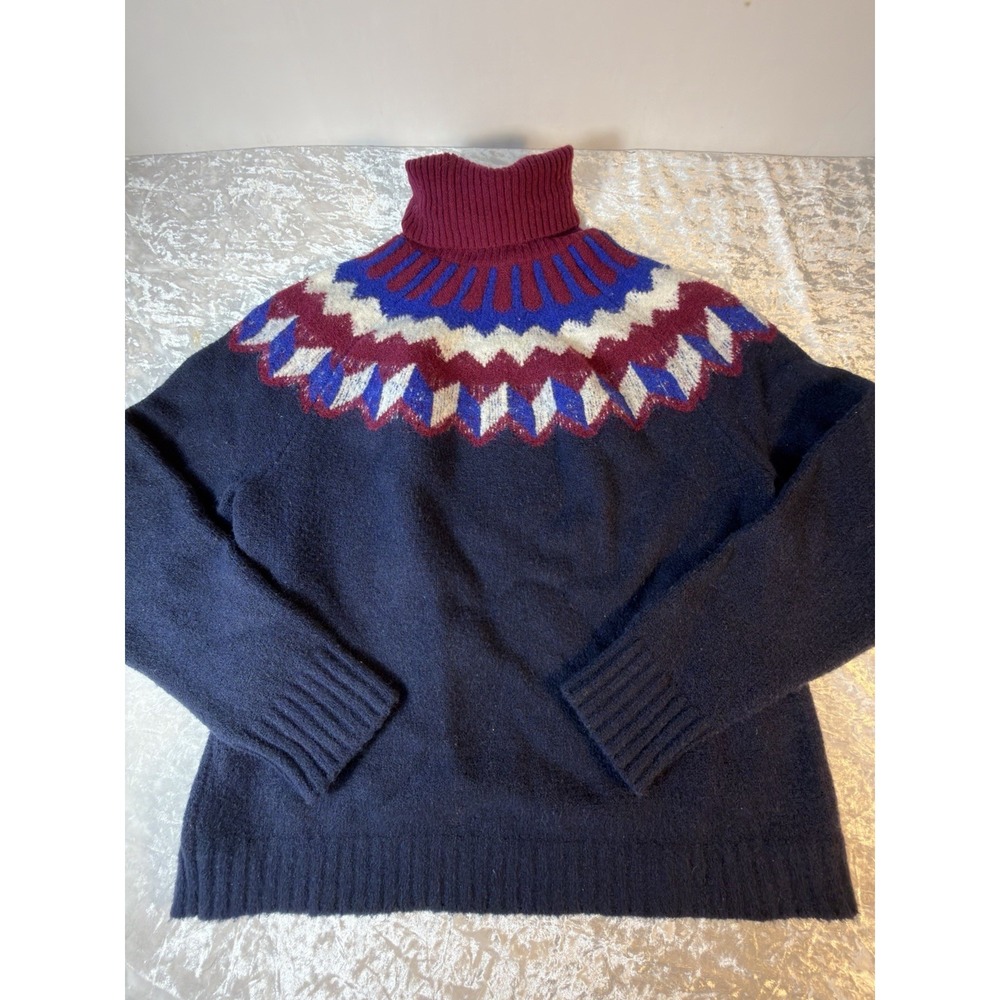 J.Crew Fair Isle Turtleneck Sweater Womens XL Wool Alpaca Nordic Cozy NWT